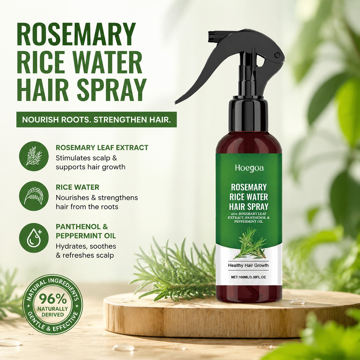 Rosemary Rice Water Hair Spray - огляд і ціна Hair Care With Rice Water