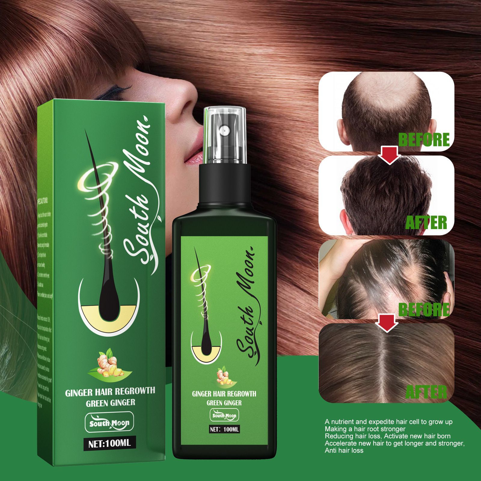 South Moon Ginger Hair Growth  - огляд і ціна Hair Care Frizzy Hair