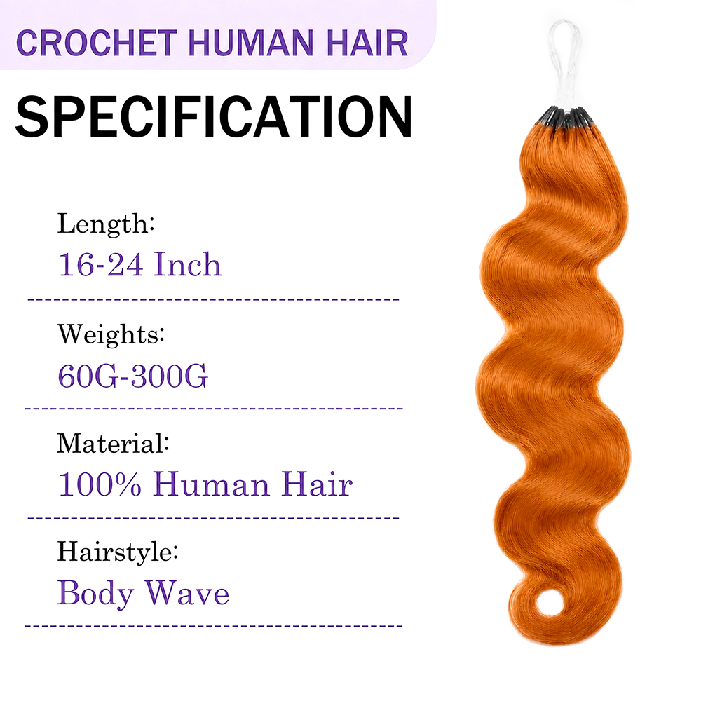 350 Ginger Orange Body Wave Fe - огляд і ціна Feather Hair Extension