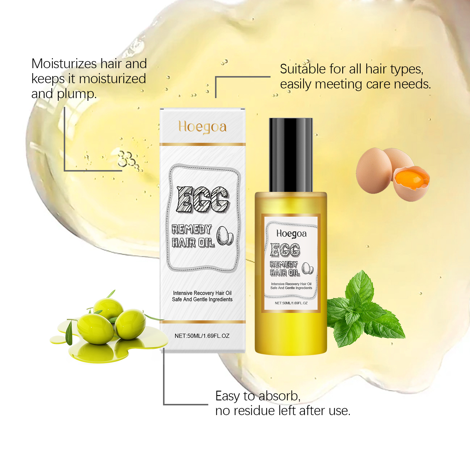 Egg Remedy Hair Oil Restore So - огляд і ціна Hair Care Frizzy Hair