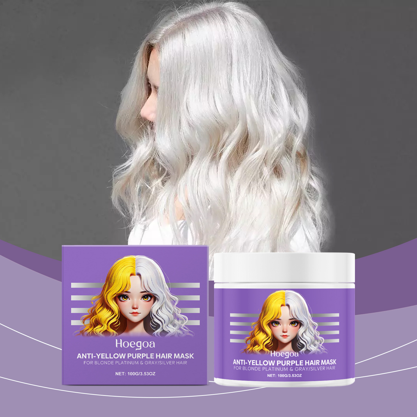 Purple Hair Mask Cover Gray Ha - огляд і ціна Deep Conditioner Mask